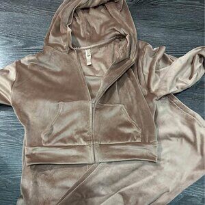 SKIMS velour - velvet zipper hoodie and pants lounge casual set sz small SIENNA